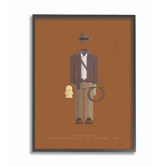 Stupell Industries Indiana Jones Fashion Design Wall Accent with Black Frame